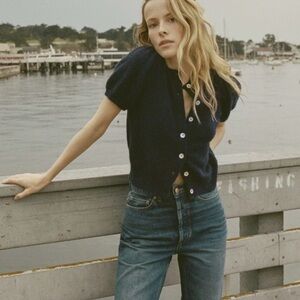 NWT doen anisa cardigan in navy